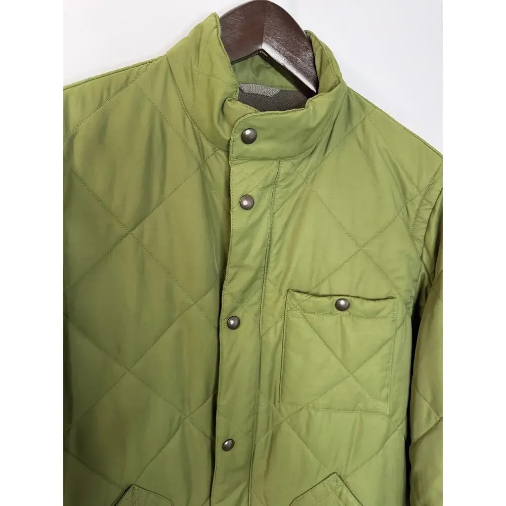 J Crew Outerwear Sussex NX-631 Quilted Jacket Mens M Olive Green Insulated Coat